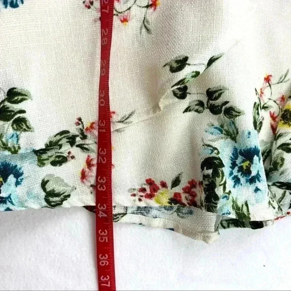 Altar’d State White Floral Plunge Neck Spaghetti Strap Tie Mini Dress Size L - Picture 16 of 16